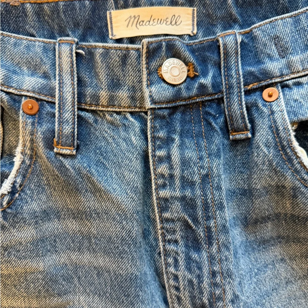 Madewell Slim Demi-Boot Jeans size 28 Raw Hem Distressed - Picture 3 of 16